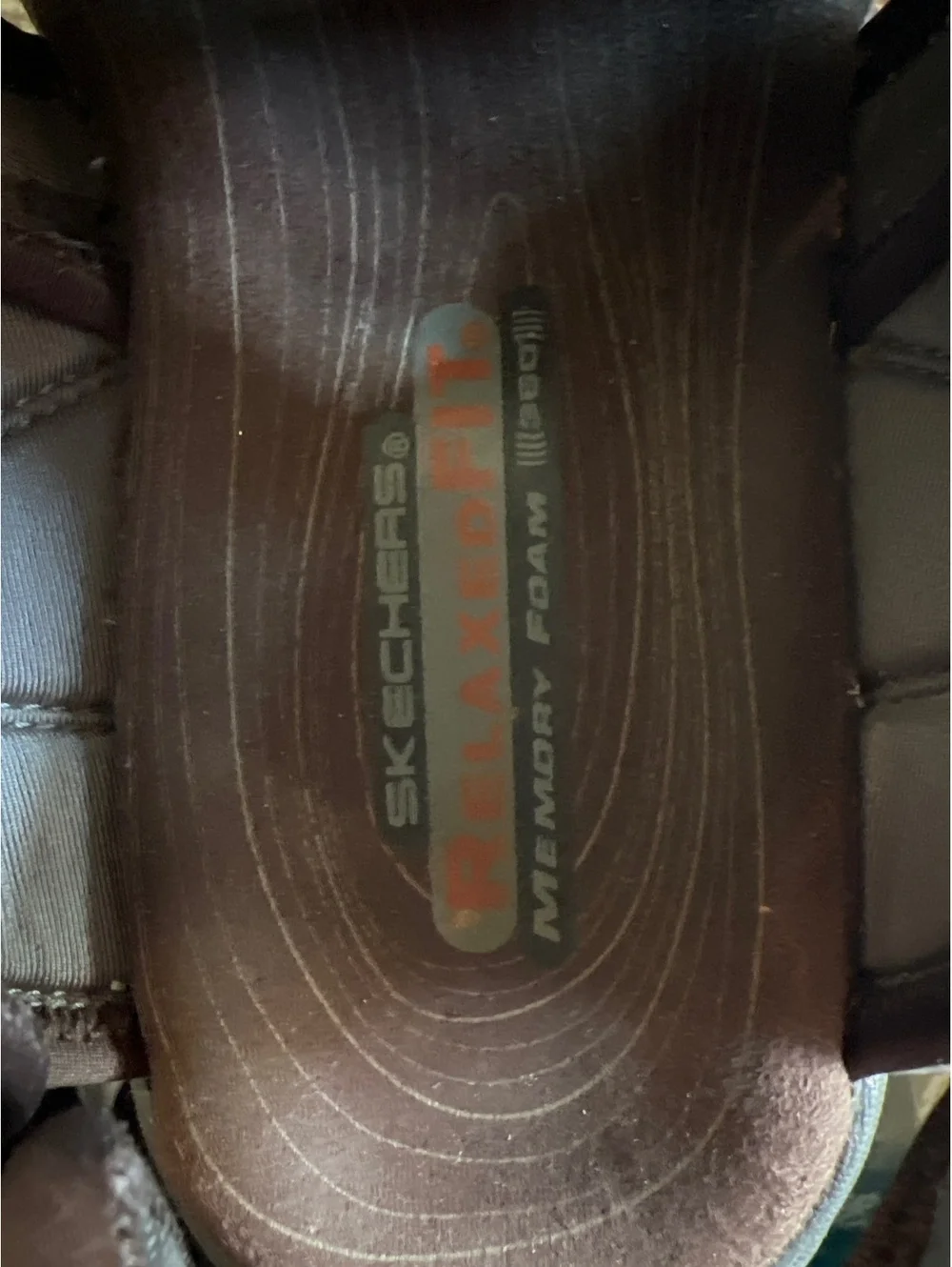 Skechers Relaxed Fit Memory Foam Brown Leather Textile Sandals Size 8